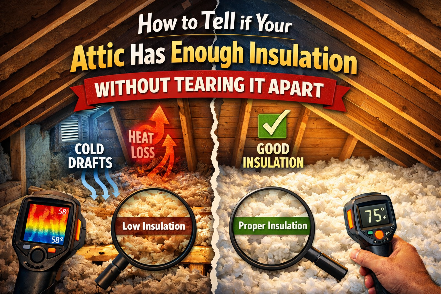 How to Tell if Your Attic Has Enough Insulation Without Tearing It Apart